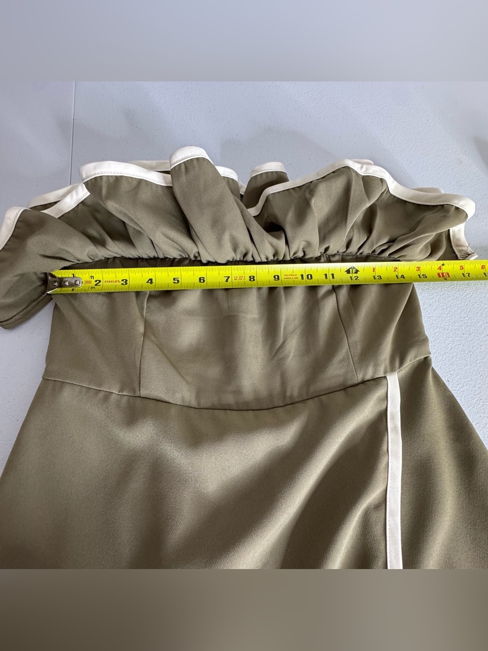 Idem Ditto Contrast Binding Ruffle Ruched Tube Romper - Picture 9 of 13